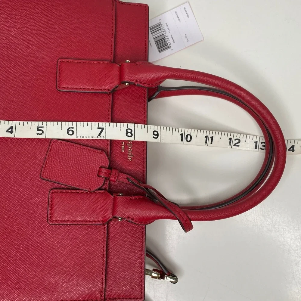 NWT Kate Spade Cameron Medium‎ Satchel Red Saffiano Leather Crossbody Handbag